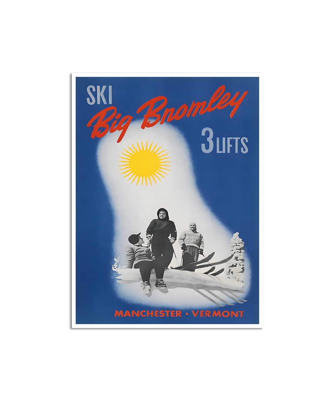 Bromley Ski Poster, Vintage Vermont Travel Poster