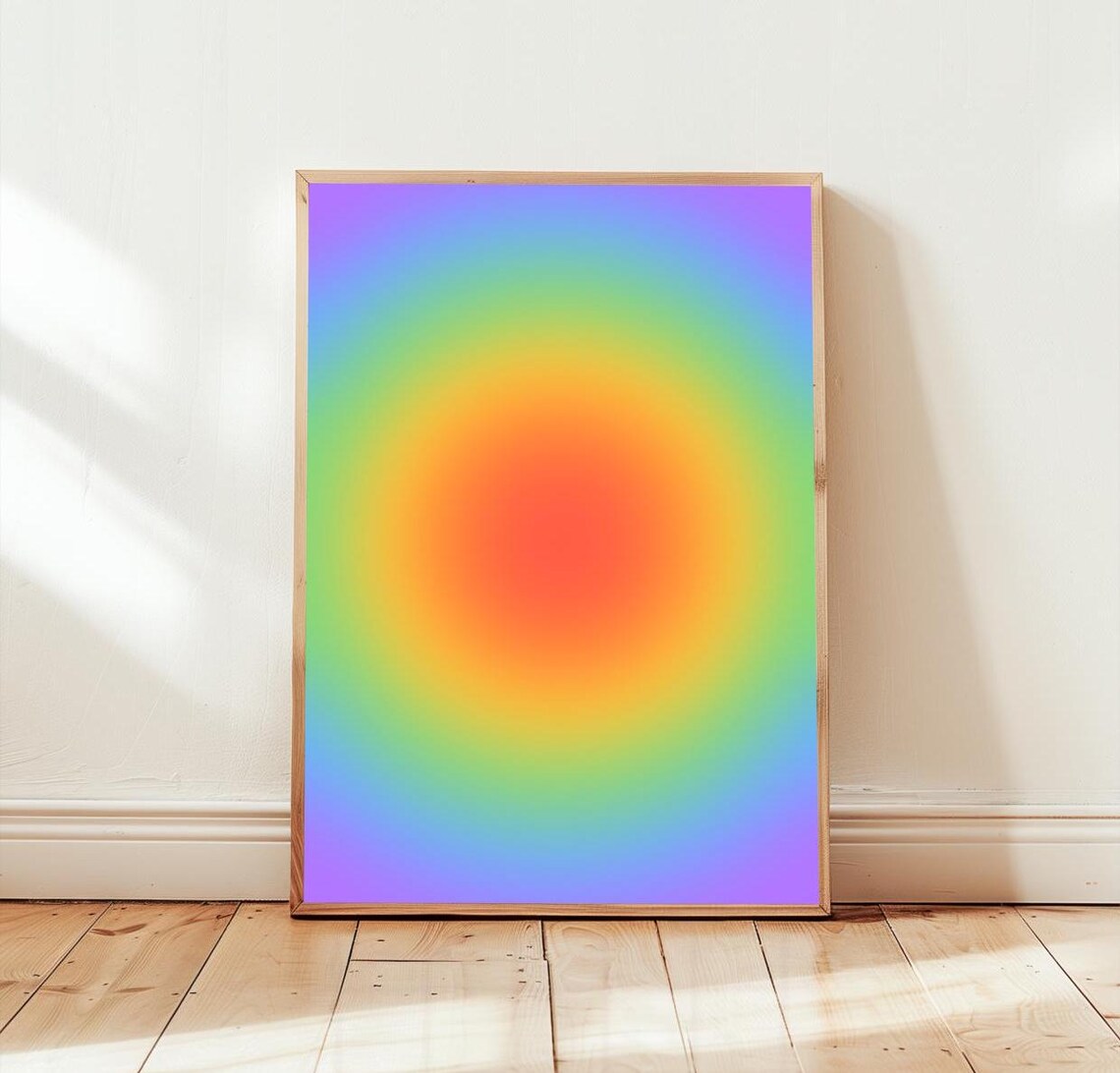 Rainbow Aura Trendy Wall Art, Spiritual Poster