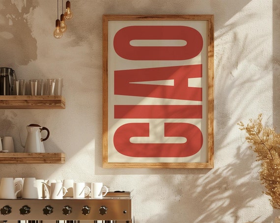 Ciao Retro Typography Italy Art Print