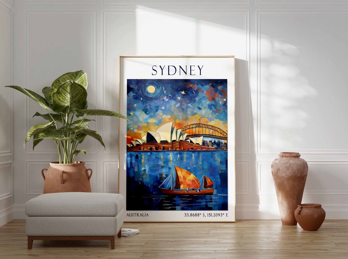 Sydney Travel Print Sydney Travel Poster Sydney Opera House Art Australia Wall Art Australian Travel Decor Sydney Travel Gift - Image 2