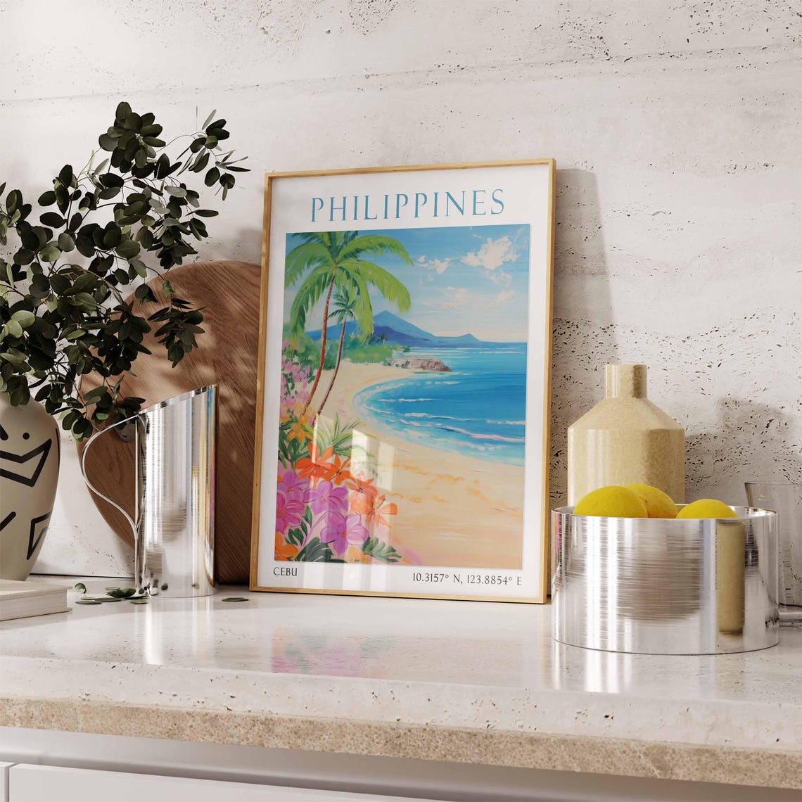 Philippines Travel Print Philippines Travel Poster Filipino Landscape Print Southeast Asian Travel Decor Travel Gift Vintage Travel Art - Image 3