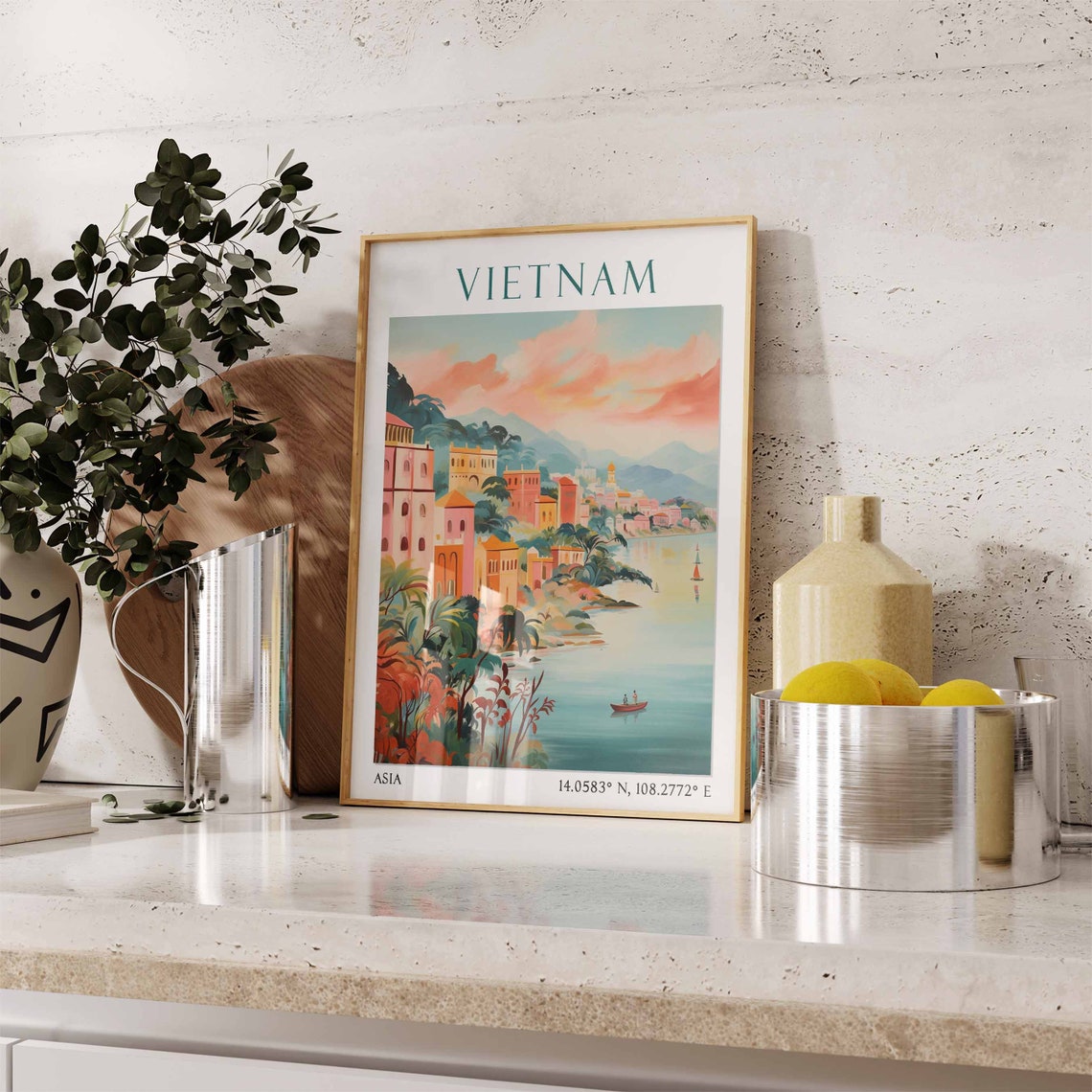 Vietnam Travel Print Vietnam Travel Poster Vietnam Landscape Print Vietnamese Wall Art Ha Long Bay Art Southeast Asian Travel Decor - Image 3