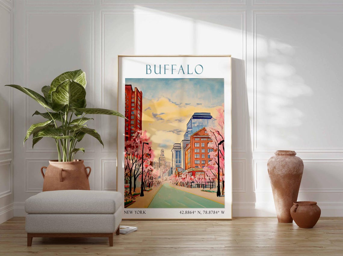 Buffalo New York Photo Travel Poster Buffalo New York Travel Print Vintage Travel Print - Image 2