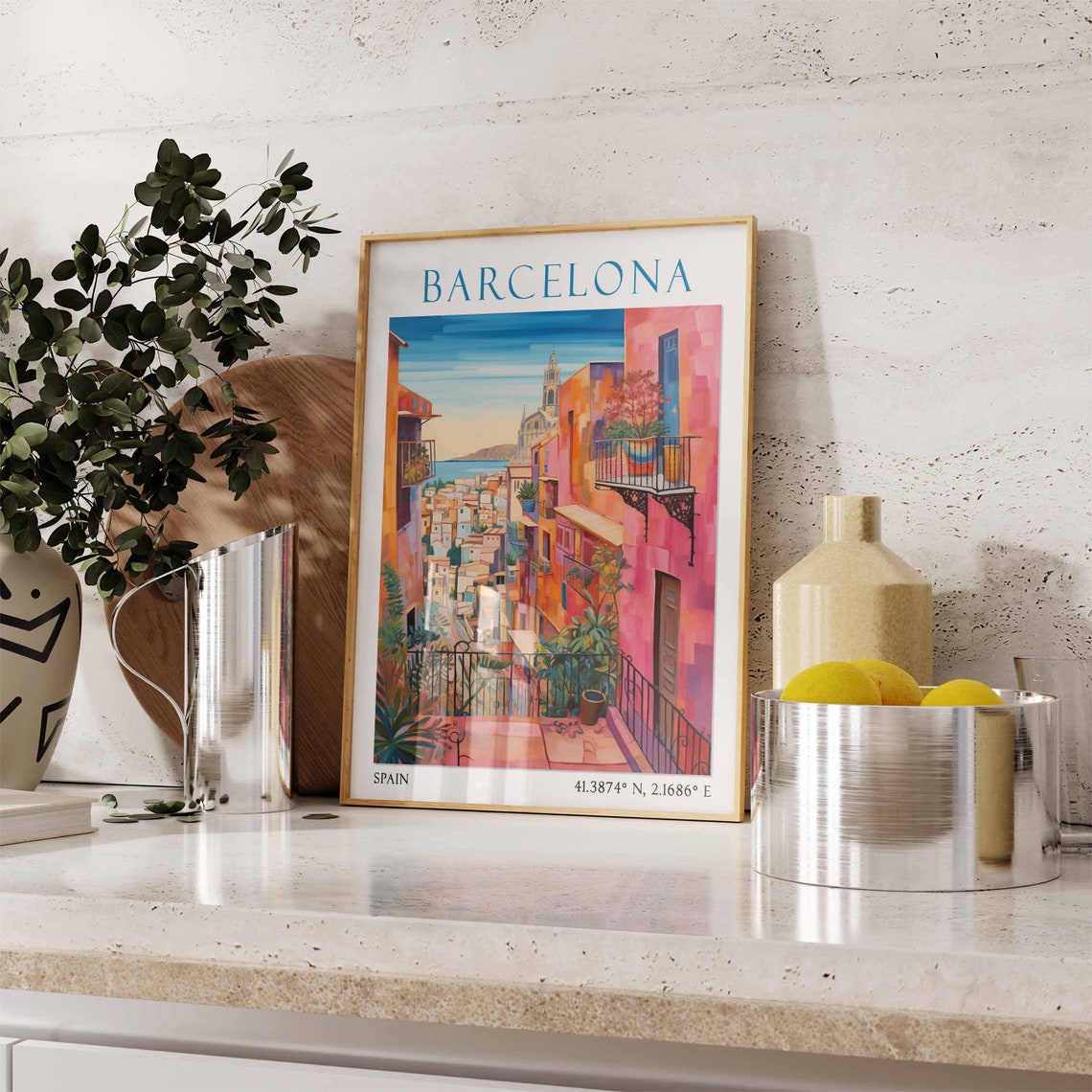 Barcelona Travel Print Barcelona Travel Poster Spain Travel Decor European Travel Decor Spain Travel Wall Art Barcelona Travel Gift - Image 3