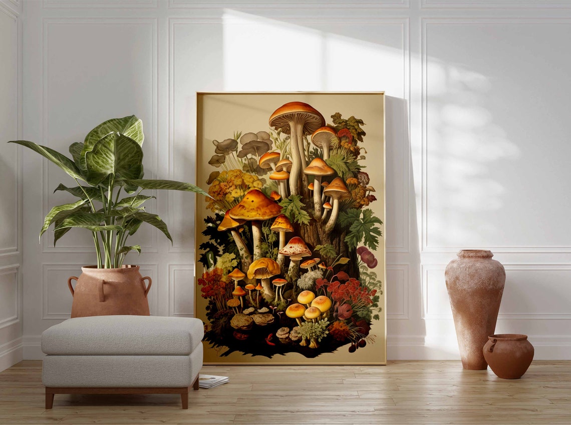 Food Print Mushrooms Print Kitchen Decor Vintage Kitchen Art Mushrooms Poster Food Decor Mushrooms Art Mushrooms Wall Art Food Art - Image 3