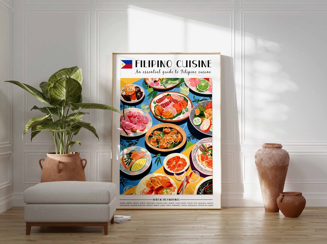 Food Print Filipino Food Poster Food Art Kitchen Decor Retro Wall Decor Kitchen Wall Art Vintage Filipino Food Wall Art Large Print - Image 3