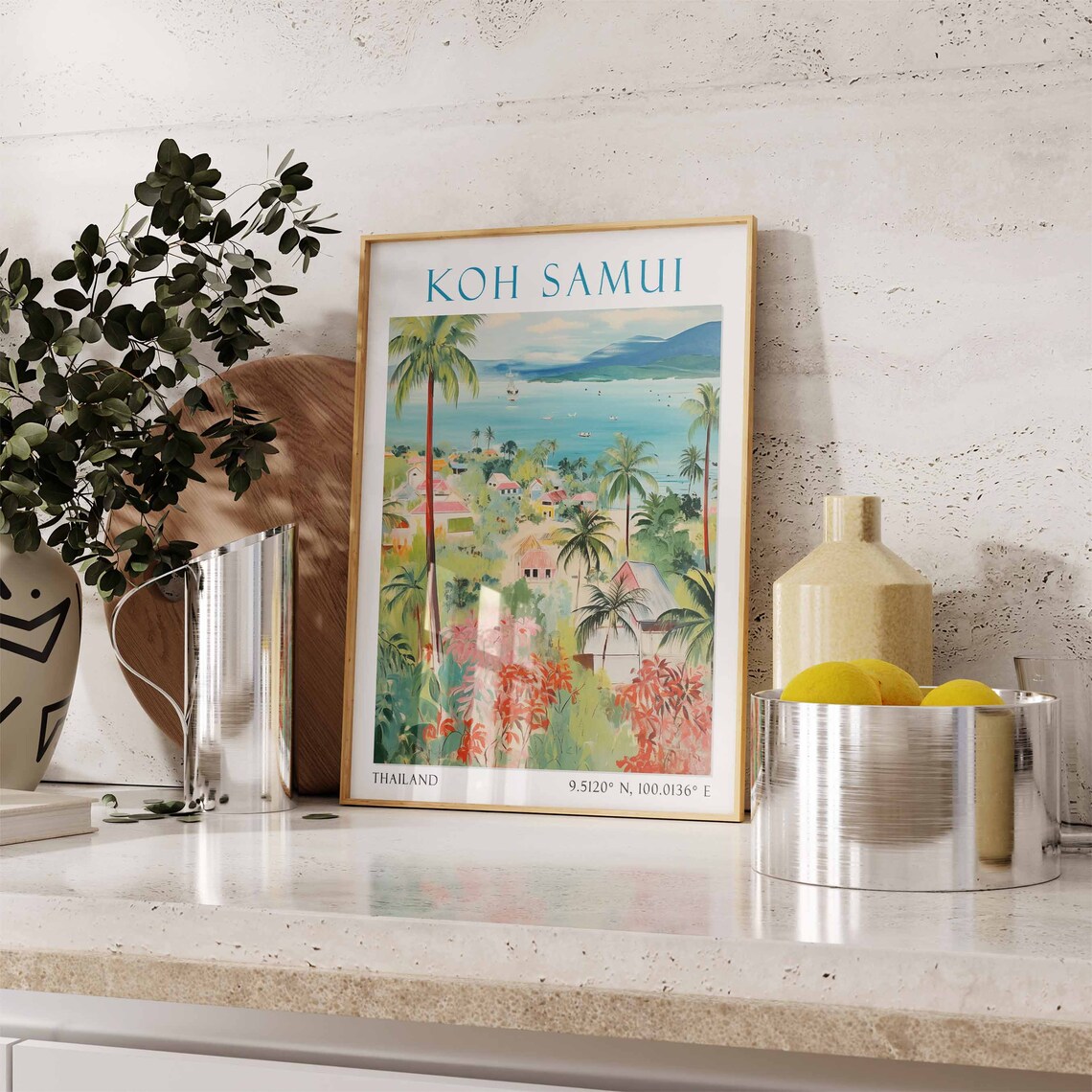 Koh Samui Travel Poster, Thailand Island Print - Image 2