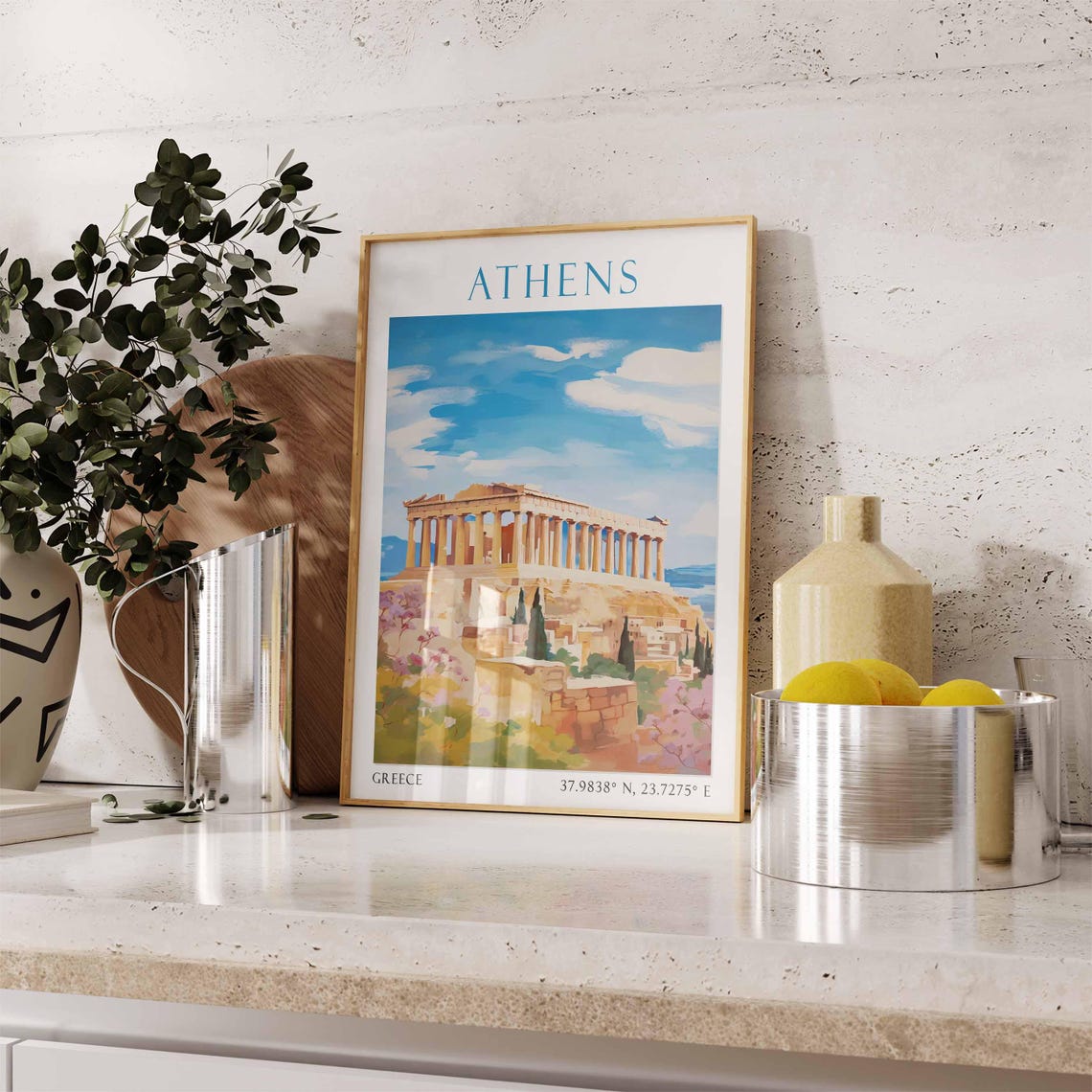Athens Greece Parthenon on the Acropolis in Warm Sunlight Poster - Image 2