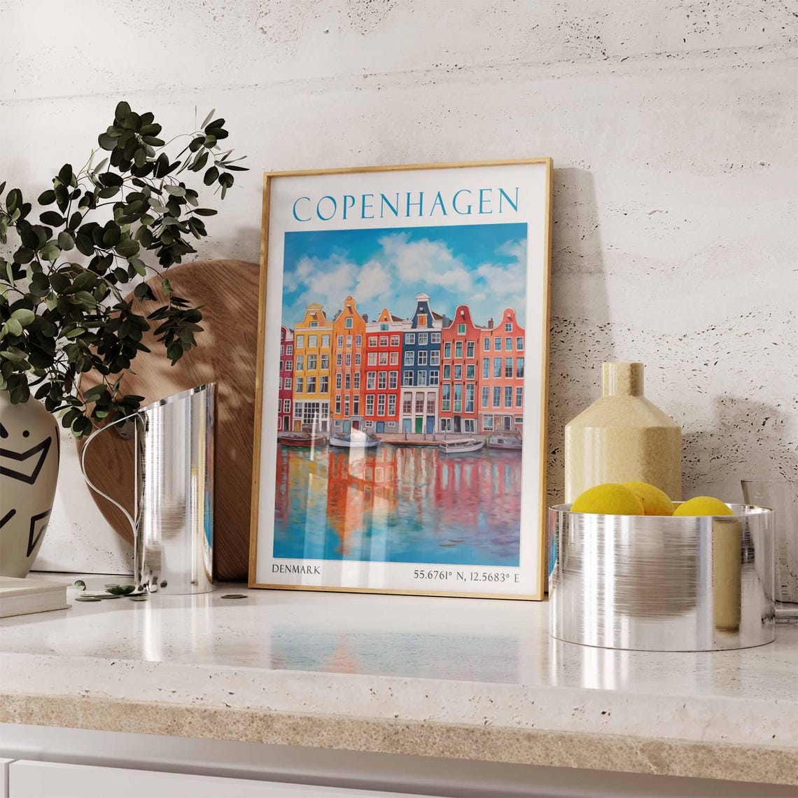 Copenhagen Travel Print Copenhagen Travel Poster Denmark Wall Art Scandinavian Travel Decor Copenhagen Travel Gift Vintage Travel Decor - Image 3