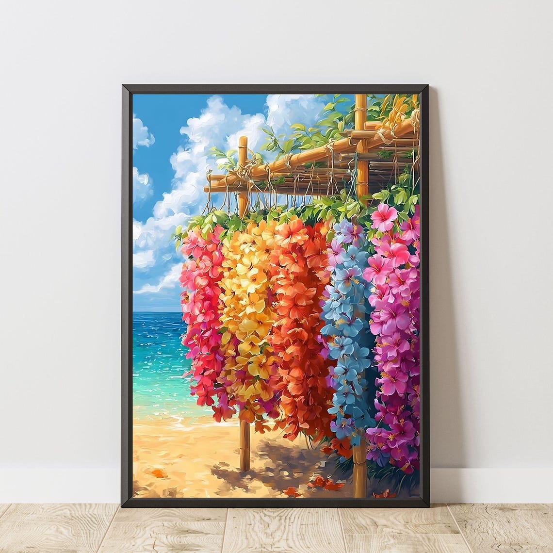 Hawaiian Lei Flower Garland Tropical Beach Coastal Island Poster