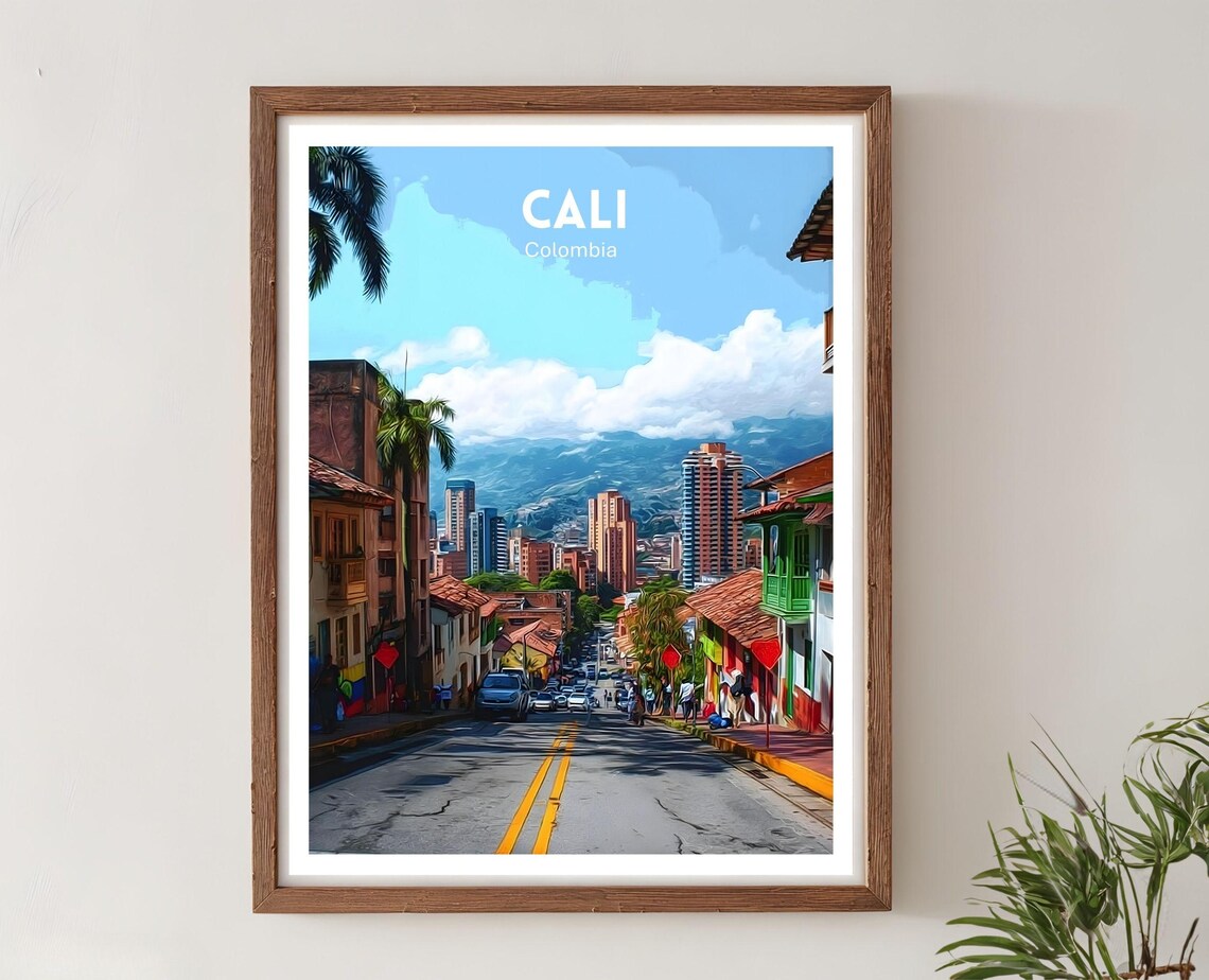 Cali Travel Poster, Colombia City Art Print