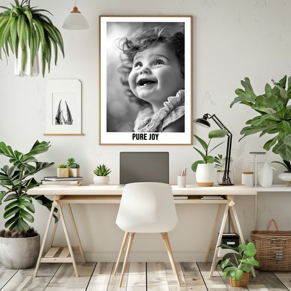 Inspirational Black And White Photography Pure Joy Printable Poster In Various Sizes From 4x6 10 X 15 Cm To 24x36 60 X 90 Cm