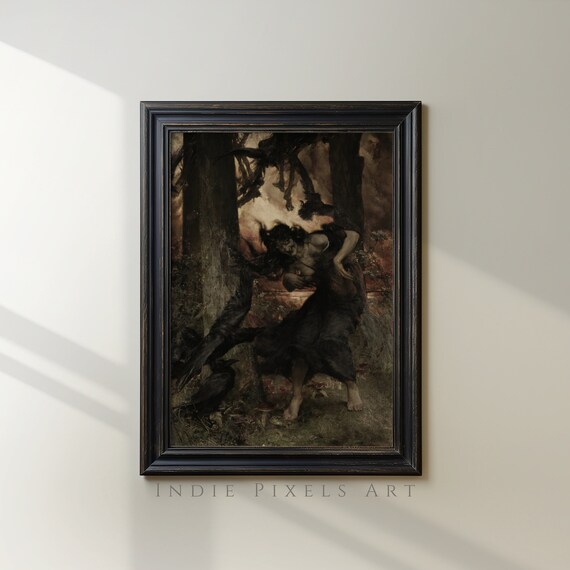 Vintage Halloween Prints Witch Halloween Wall Art Moody Dark Academia Wall Art Print Halloween Witchy Decor Prints