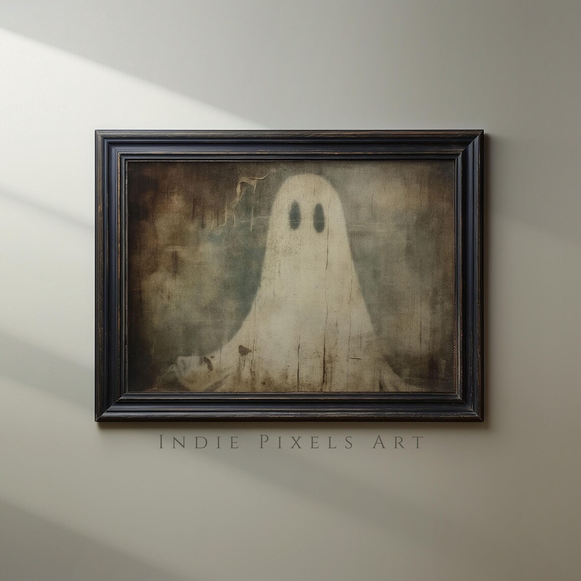 Vintage Ghost Foggy Sepia Haunted Spooky Halloween Moody Art Poster