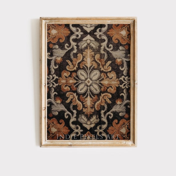 Fall Tapestry Print Rustic Fall Wall Art Vintage Style Tapestry Autumn Wall Decor Warm Geometric Print Earth Tone Wall Art Print