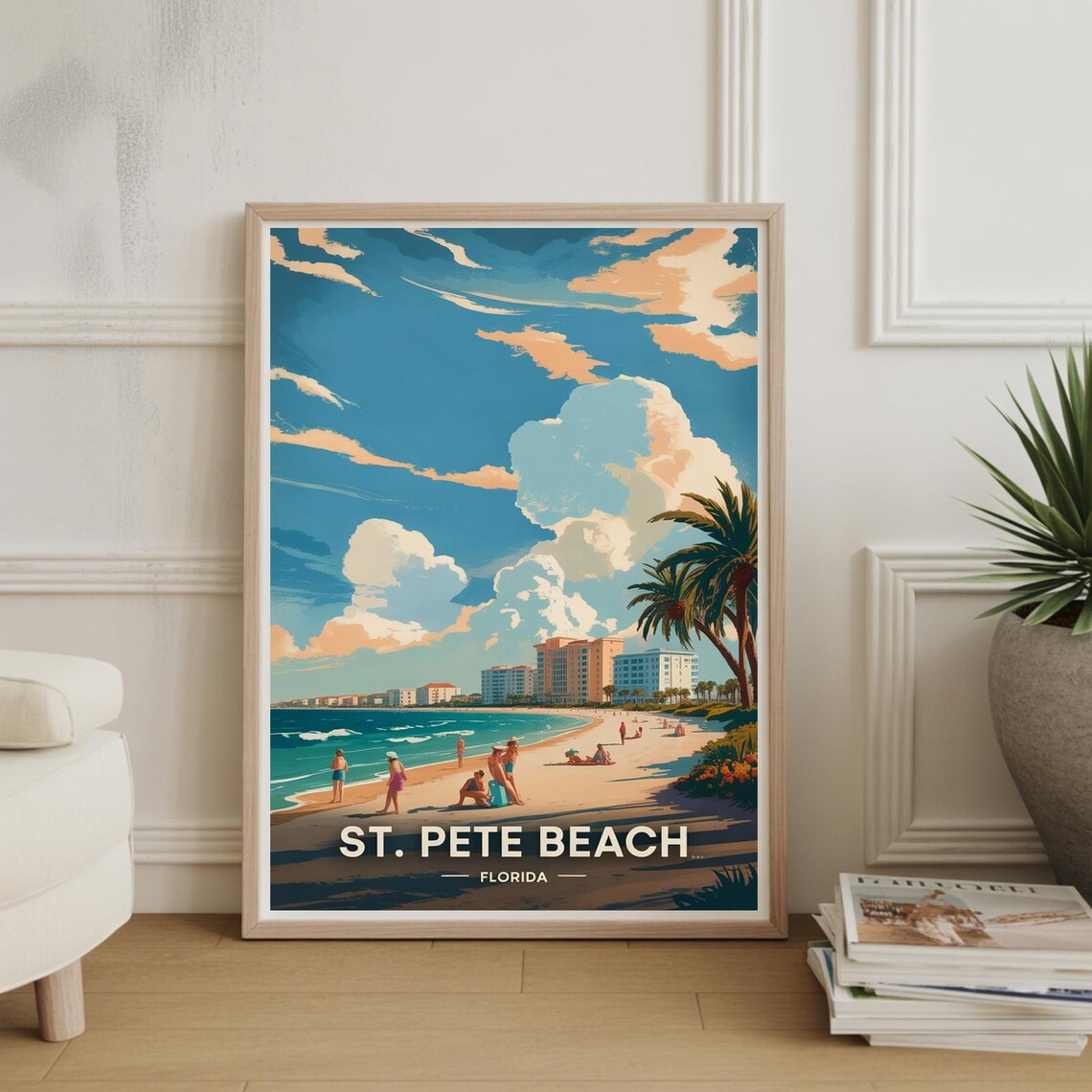 St Pete Beach Travel Poster, Florida Coastal Wall Art
