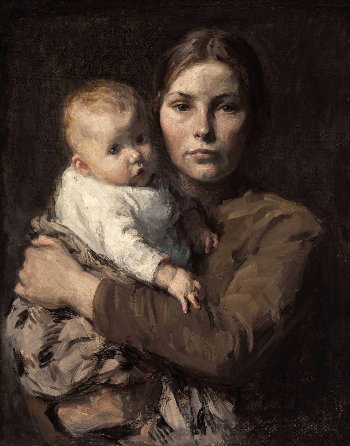 Vintage Mother Art Print Mother And Child Painting Traditional Portrait Art Vintage Nursery Art Female Wall Art Woman Print - Image 3