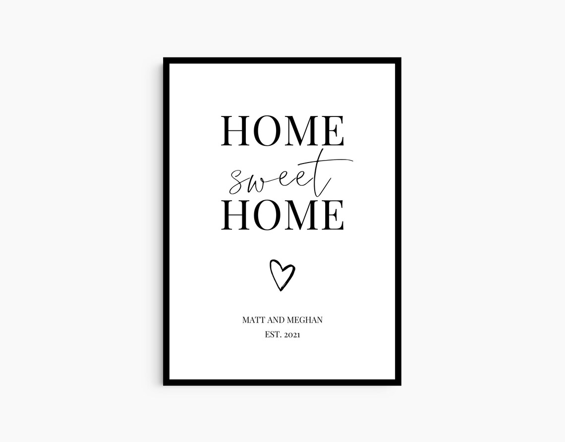 Home Sweet Home Personalised Family Name Quote Minimalist Art Print - Image 2