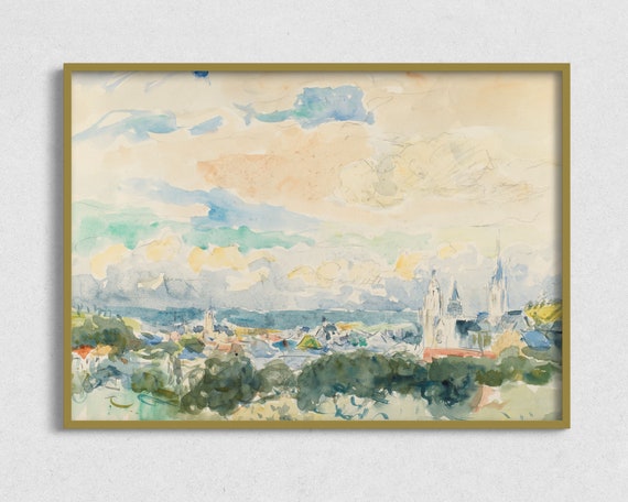 Paris In Spring Vintage Watercolor Nursery Art Print