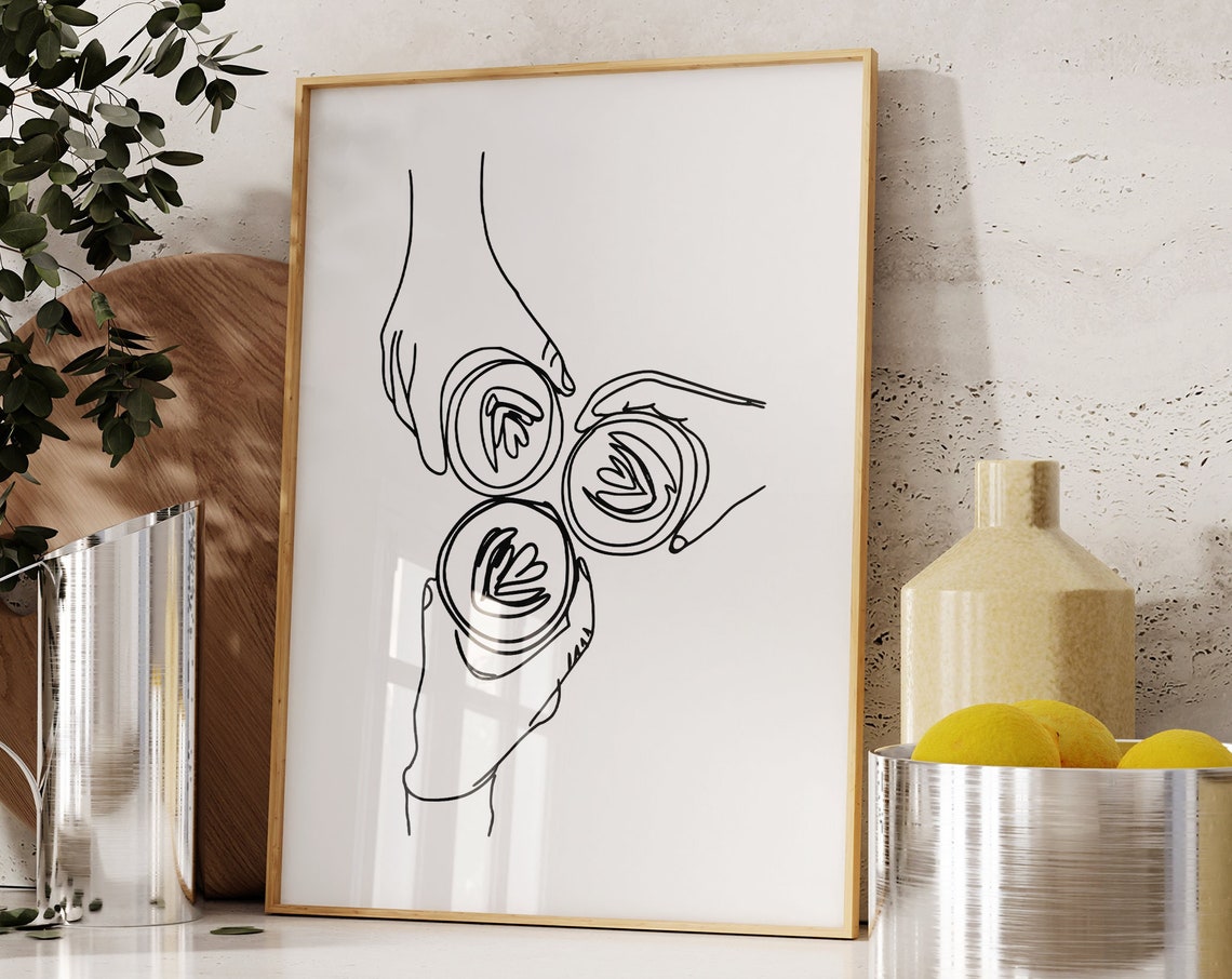 Minimalist Coffee Art Print Retro Bar Decor