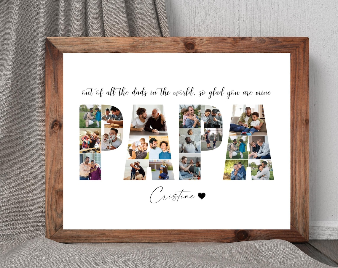 Papa Photo Collage Art Print, Best Dad Gift - Image 2