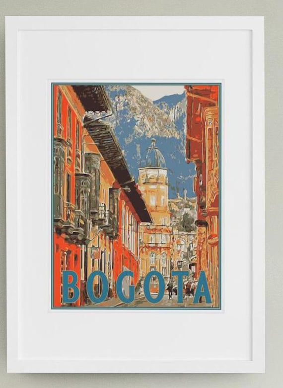 Bogota Colombia Travel Poster Vintage Style Home Print Wall Art Vacation Souvenir Frame Not Included