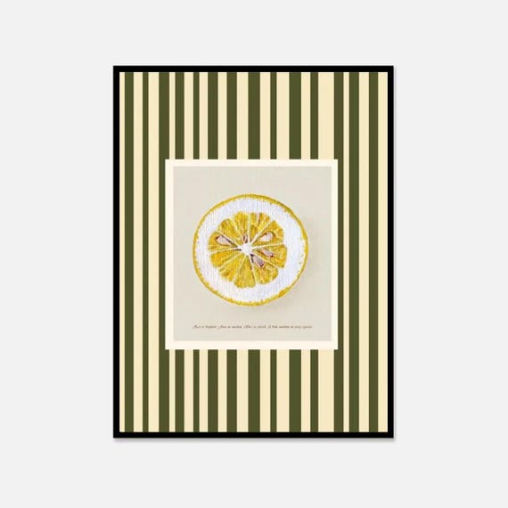 Artistic Lemon Painting, Kitchen Farmhouse Decor
