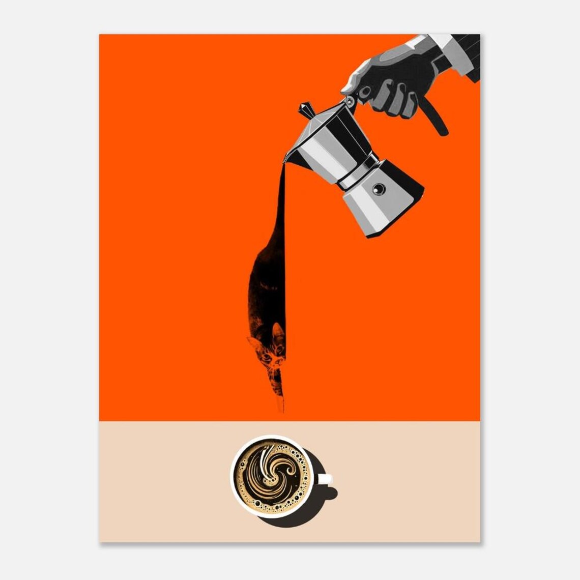 Funny Clever Cat And Coffee, Kitchen Art - Image 4