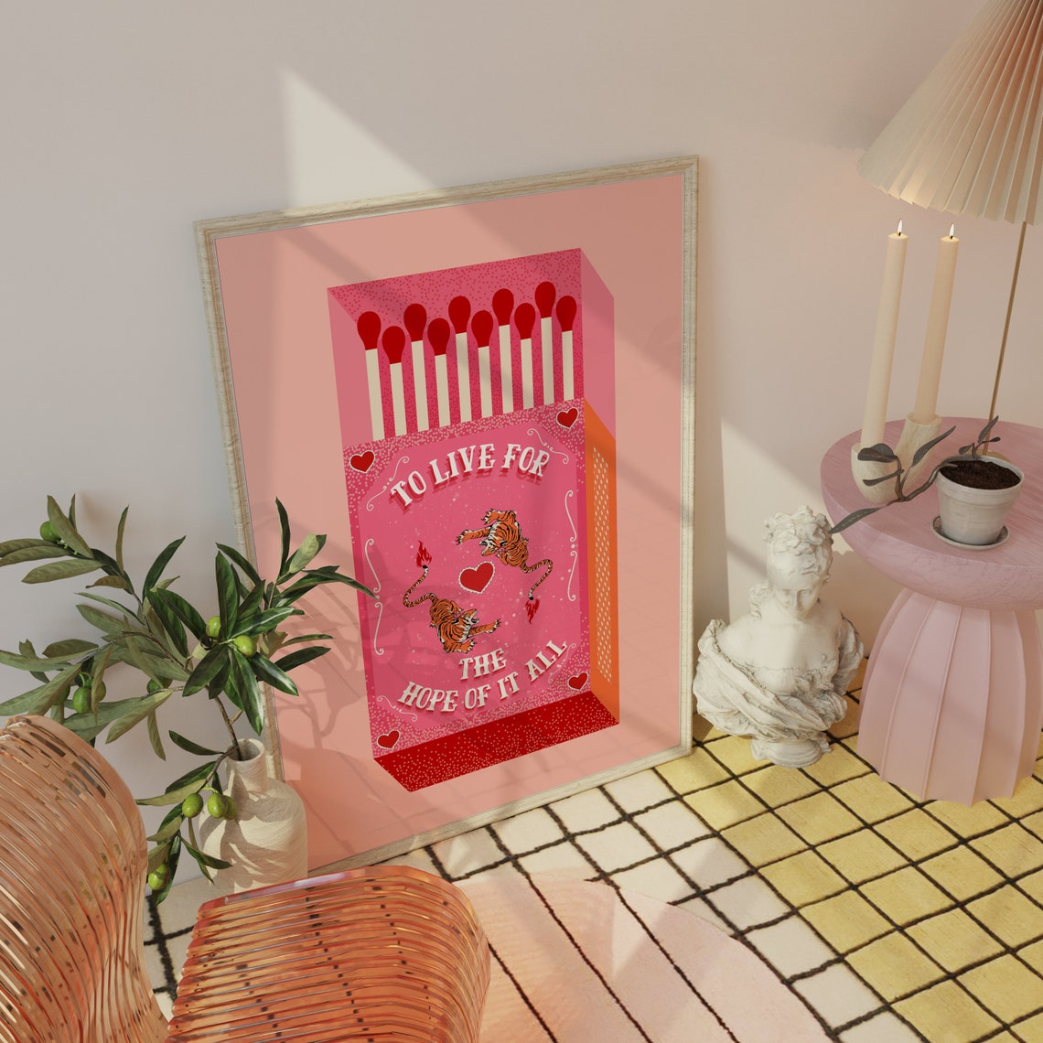 Taylor Swift August Lyric Pink Tiger Matchbox Love Quote Poster - Image 4