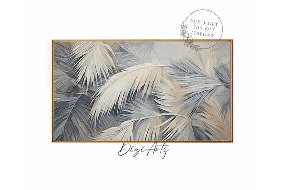 Frame Tv Tropical Leaves Oil Painting Tropical Palm Leaf Frame Tv Art Monstera Botanical Nature Home Decor Abstract Still Life Print
