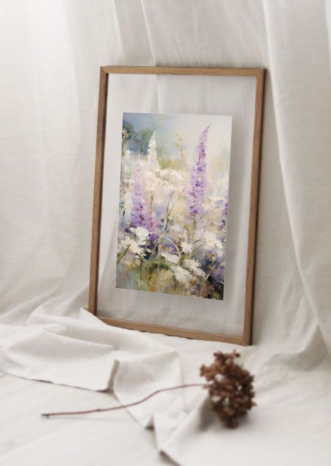 Wildflower Meadow White Daisy Purple Blooms Spring Garden Poster - Image 5