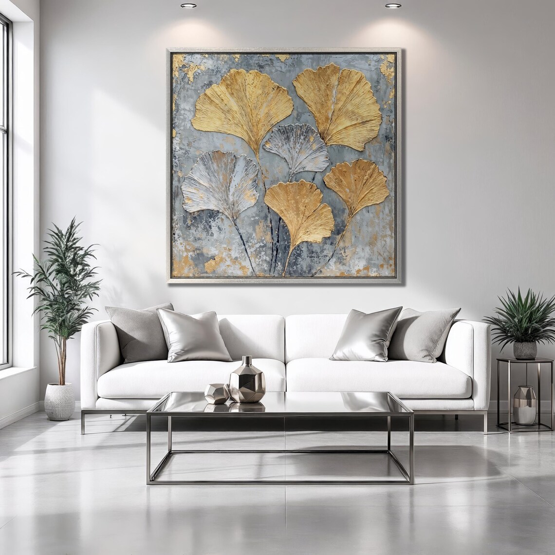 Ginkgo Leaves Botanical Art Print, Stylish Leaf Decor