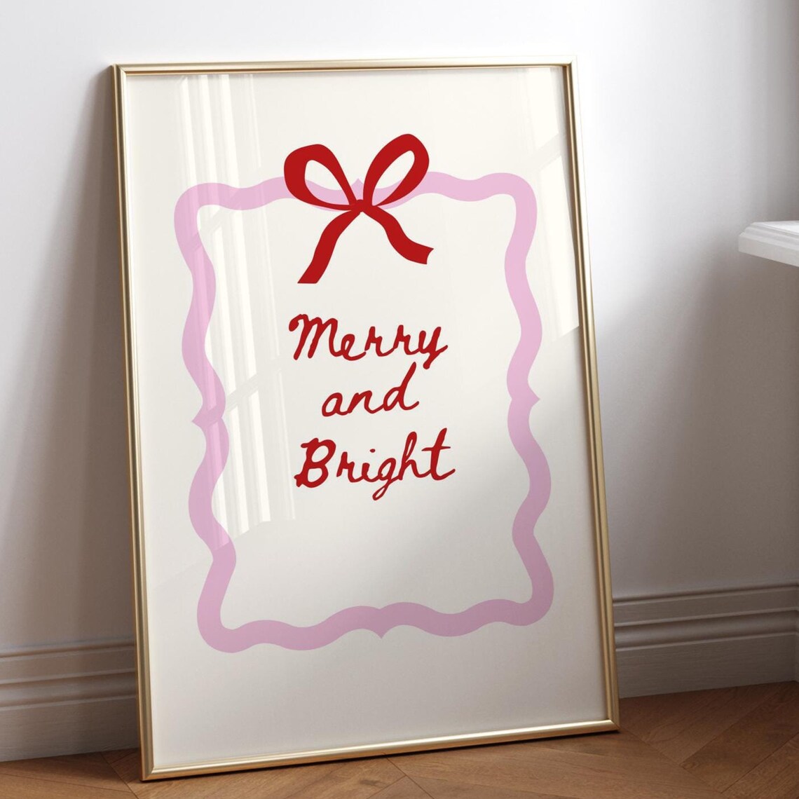 Coquette Christmas Bow Merry And Bright Art Print - Image 4