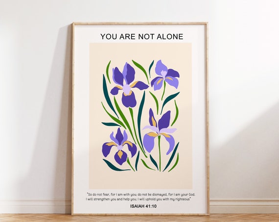 Christian Wall Art Iris Flower Wall Decor Isaiah Scripture Religious Poster Faith Poster Bible Verse Gift For Christian