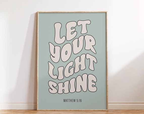 Retro Christian Wall Print Matthew Scripture Art Christian Poster Bible Verse Wall Decor Art Christian Gift