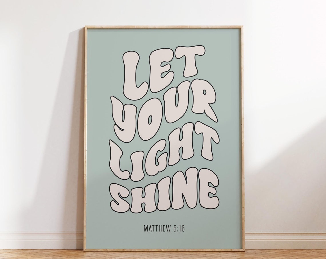 Retro Christian Wall Print Matthew Scripture Art Christian Poster Bible Verse Wall Decor Art Christian Gift