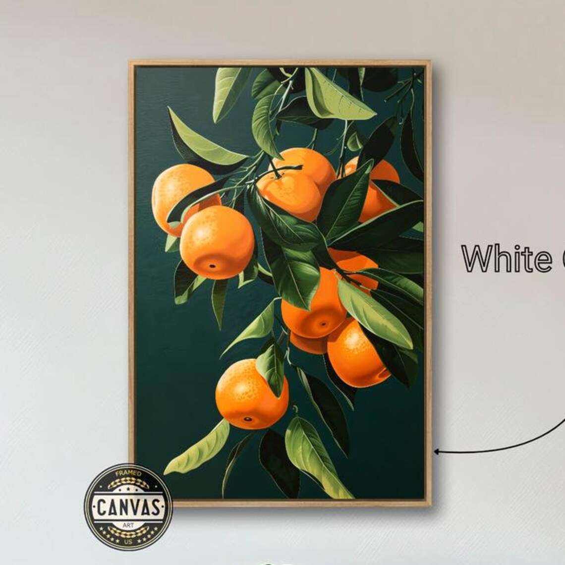 Fresh Citrus Fruits Art Print, Oranges On Branches