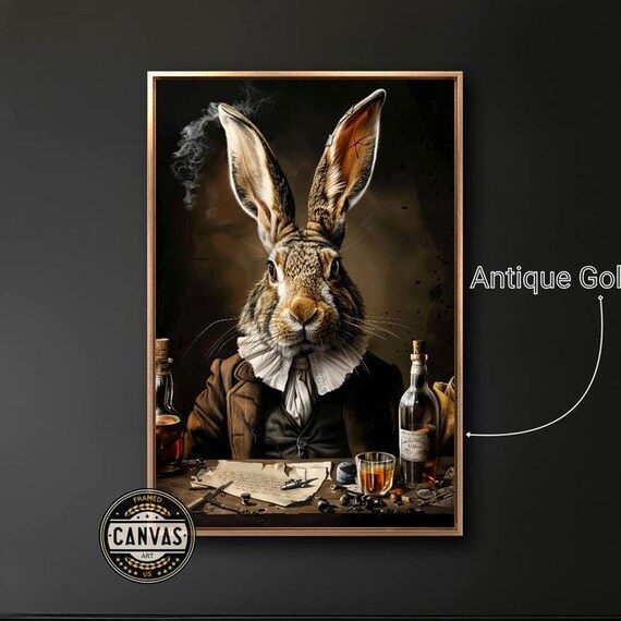 Victorian Bunny Vintage Rabbit Wall Art Print