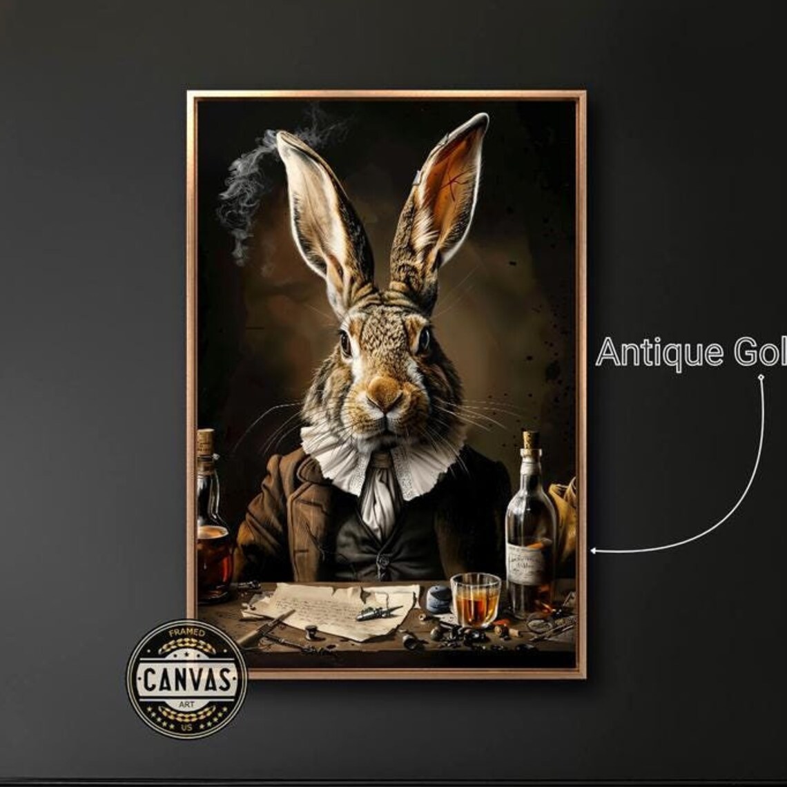 Victorian Bunny Vintage Rabbit Wall Art Print