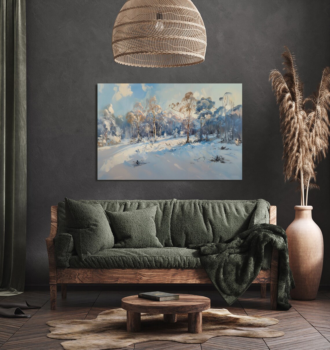Sunny Winter Forest Snowy Landscape Frosted Trees Cold Art Poster - Image 5