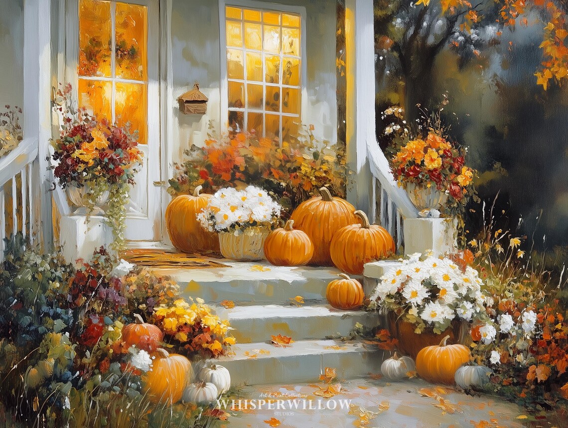 Autumn Floral and Pumpkins Halloween Wall Decor - Image 6