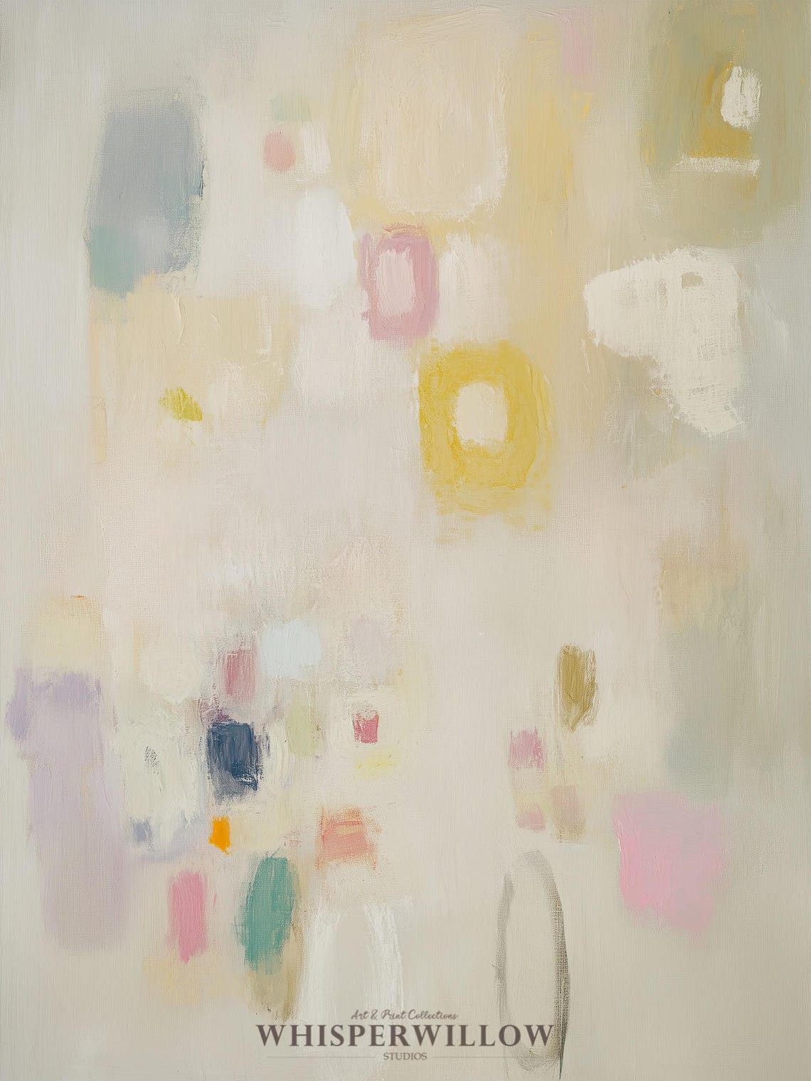 Soft Beige Pastel Abstract Shapes Minimalist Painting Poster - Image 6
