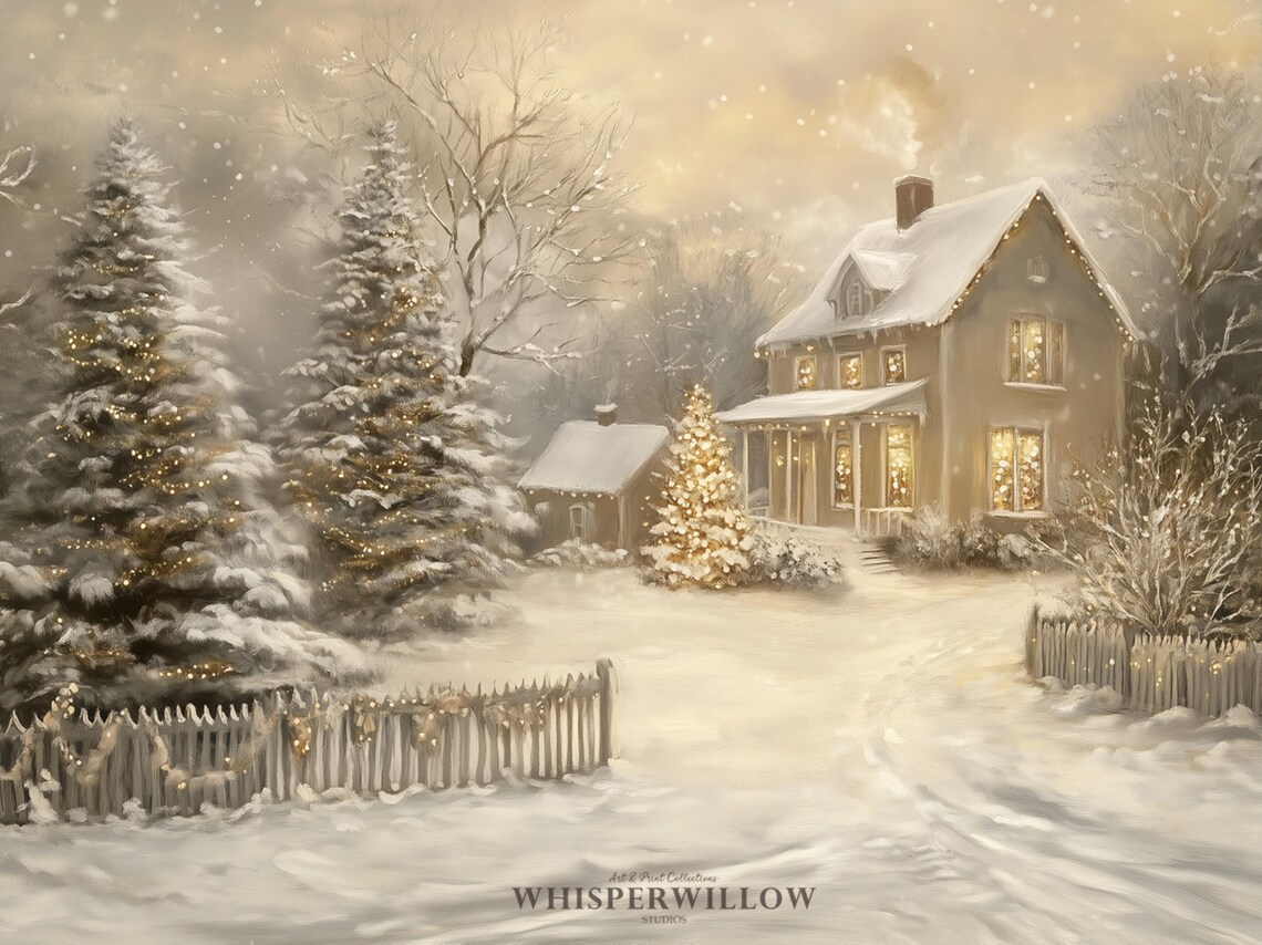 Enchanted Winter Cottage Wonderland Art Print - Image 6