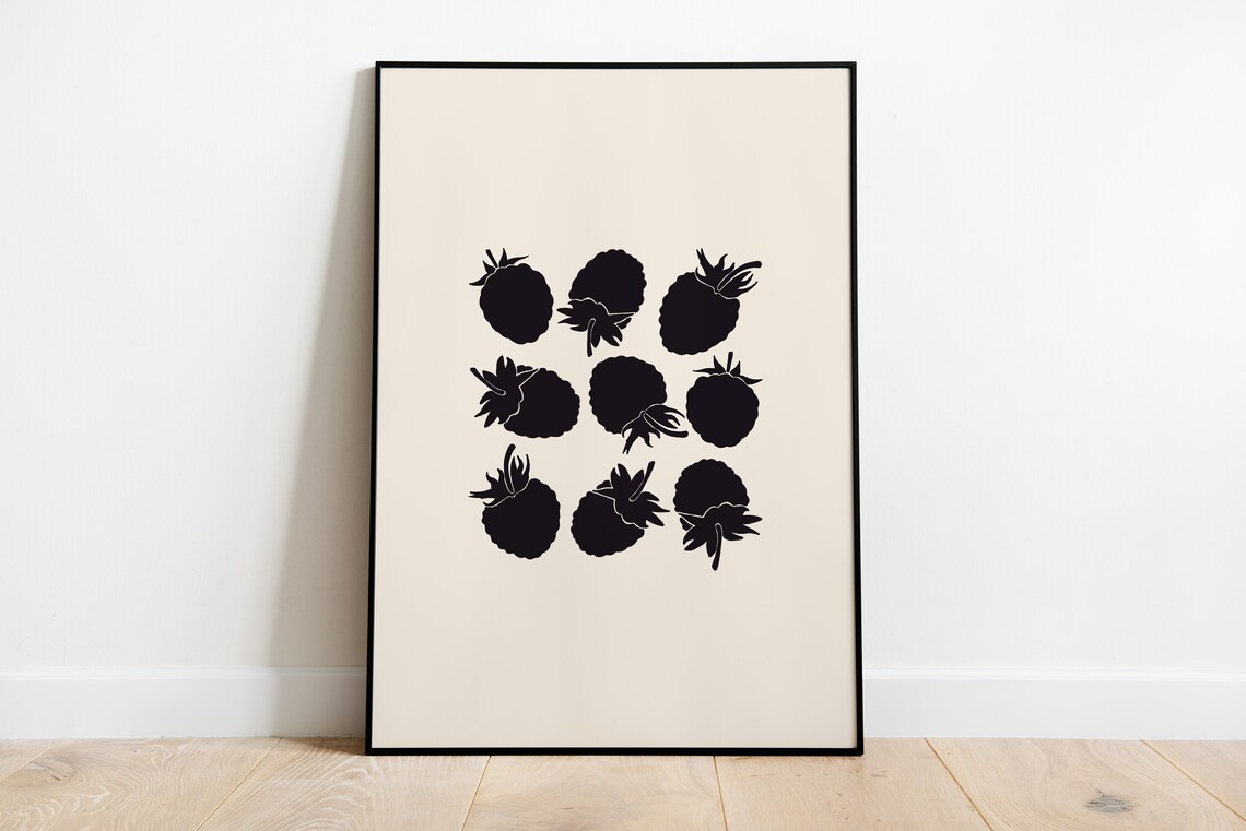 Blackberries Botanical Art Print, Kitchen Wall Art