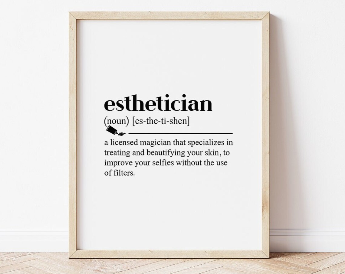 Esthetician Definition Art Print, Salon Spa Decor
