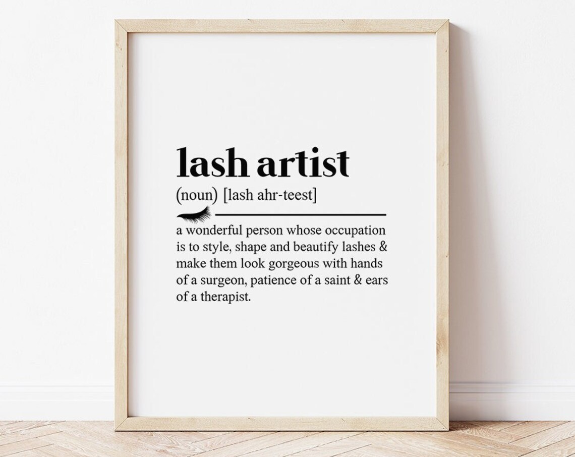Lash Artist Definition Art Print, Salon Decor
