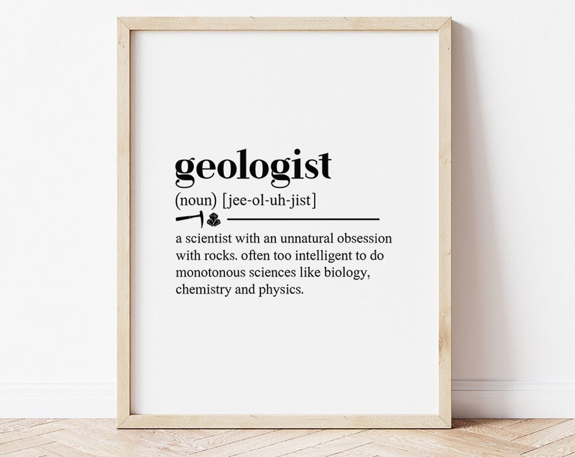 Geologist Definition Rock Scientist Humor Dictionary Quote Wall Art