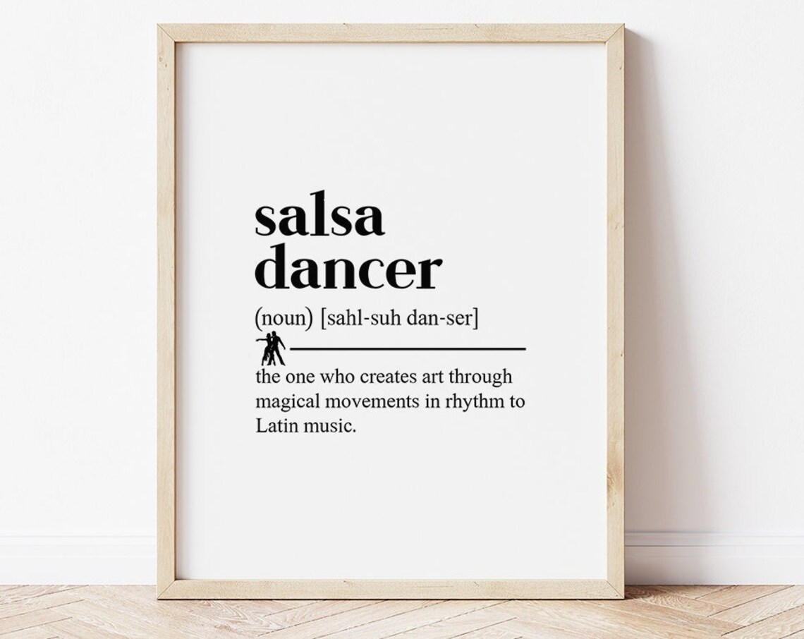 Salsa Dance Definition Art Print, Dance Studio Decor
