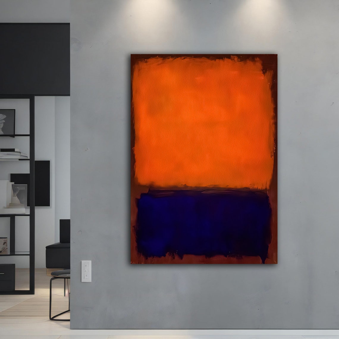 Rothko Style Orange Blue Color Block Abstract Expressionist Art Poster - Image 3