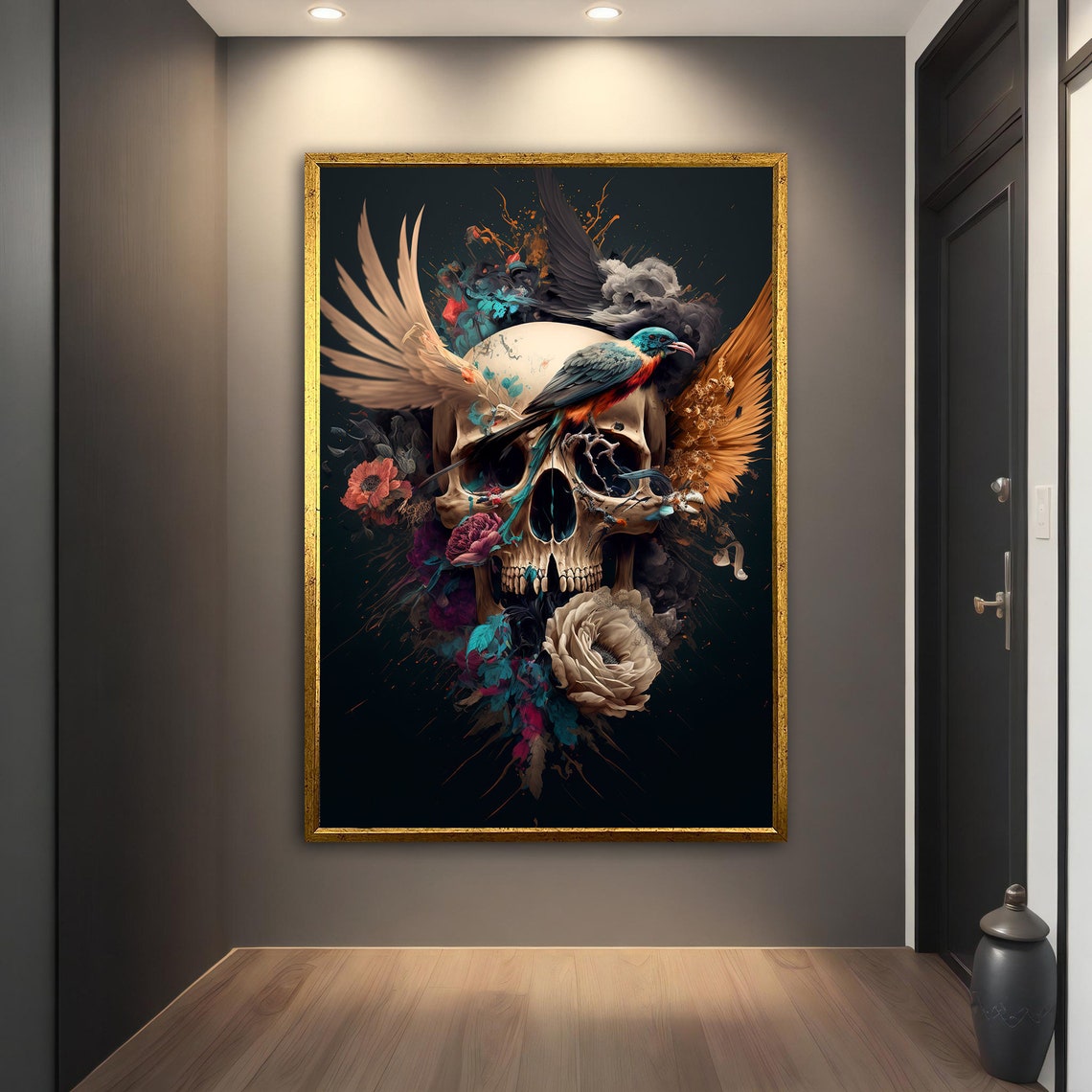 Skull Modern Wall Art Skull Wall Art Skull Skull Print Skull Wall Decor Skull Poster Skull Framed - Image 5
